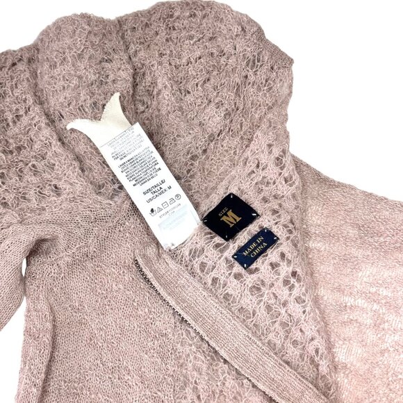 NWOT Bird by Juicy Couture Alpaca Sweater Sz M Puff Sleeve Zip Back Coquette - Picture 4 of 11